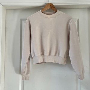 TNA Aritizia cropped crewneck, beige / cream, size S